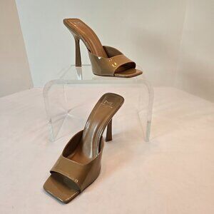 MARC FISHER LTD Women's Baber Slip On Leather Heeled Sandal Sz: 10M Tan